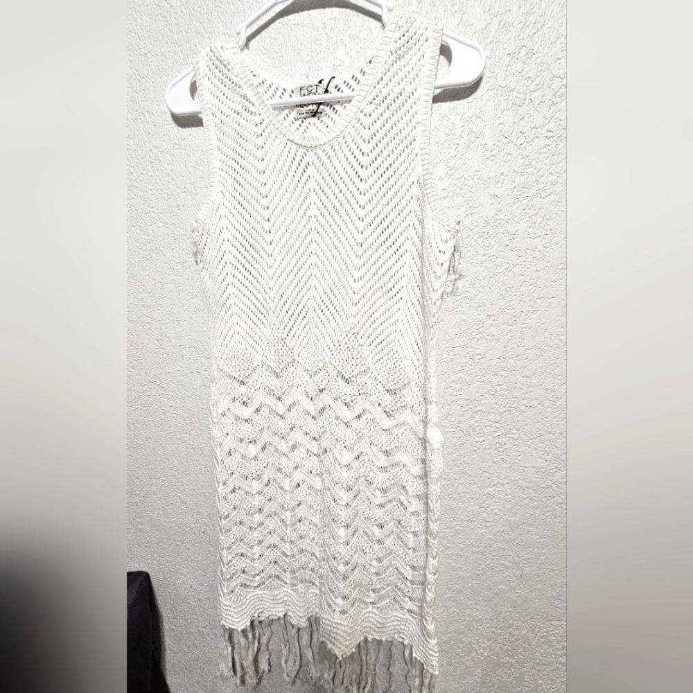 FCT With Love white crochet cover-up Size XLarge